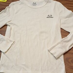 Men's Realtree Size Medium Off-White Long Sleeve Thermal Shirt
